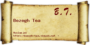 Bezegh Tea névjegykártya